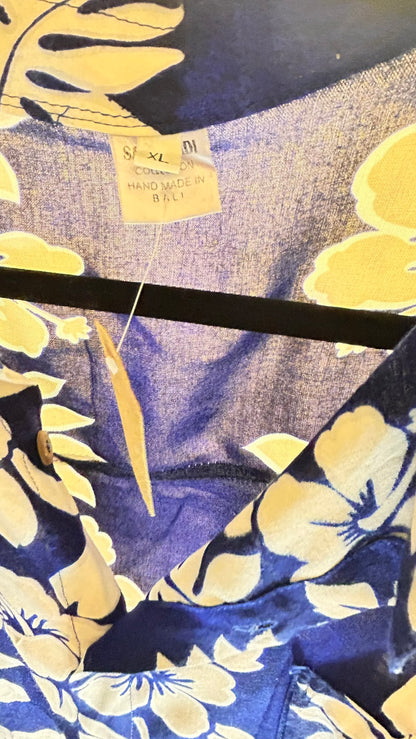 Camicia Hawaiana Handmade in Bali – Ibischi Bianchi Taglia XL