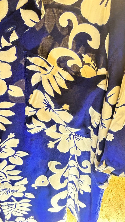 Camicia Hawaiana Handmade in Bali – Ibischi Bianchi Taglia XL