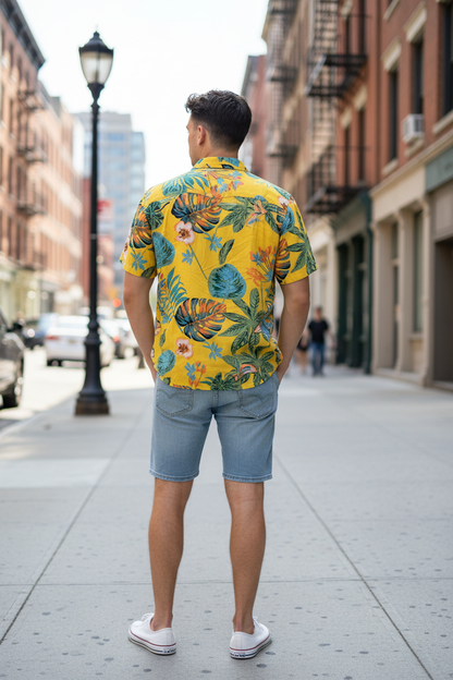 Camicia Hawaiana Gialla – Modello Retro
