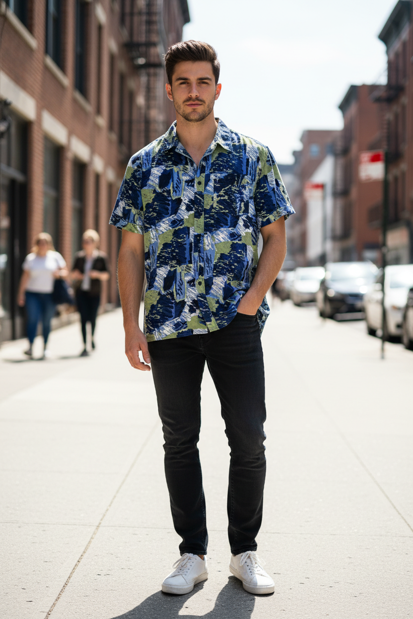 Camicia Niltex Astratta – Modello Fronte