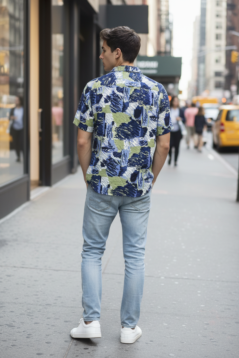 Camicia Niltex astratta – modello retro look urbano casual