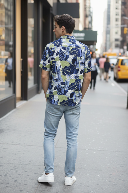 Camicia Niltex astratta – modello retro look urbano casual