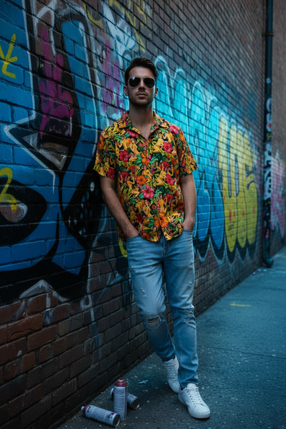 Camicia Tropicool - muro di mattoni