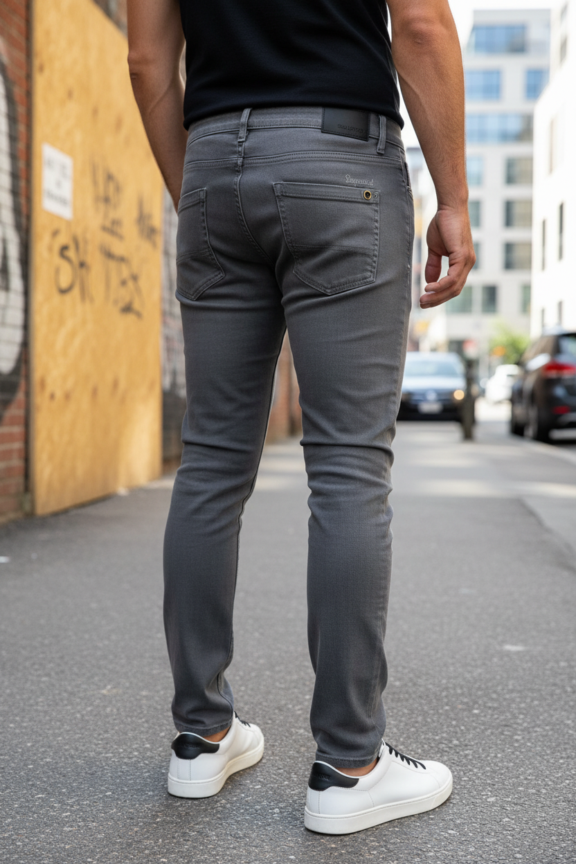 DSQUARED2 jeans grigio uomo vista posteriore – look urbano