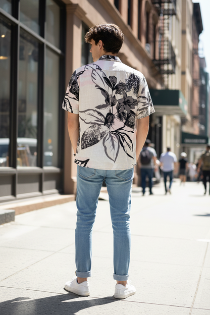 Camicia yd. botanica lino – modello retro look urbano casual