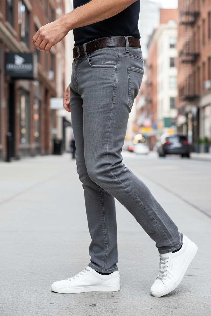 DSQUARED2 jeans grigio uomo lato sinistro – look urbano