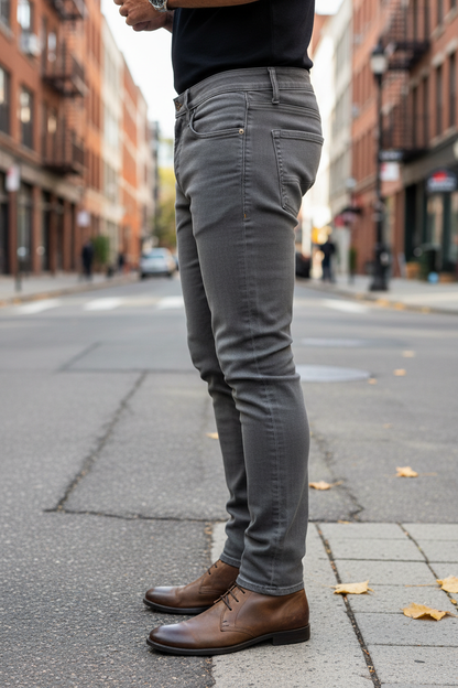 DSQUARED2 jeans grigio uomo lato destro – look urbano