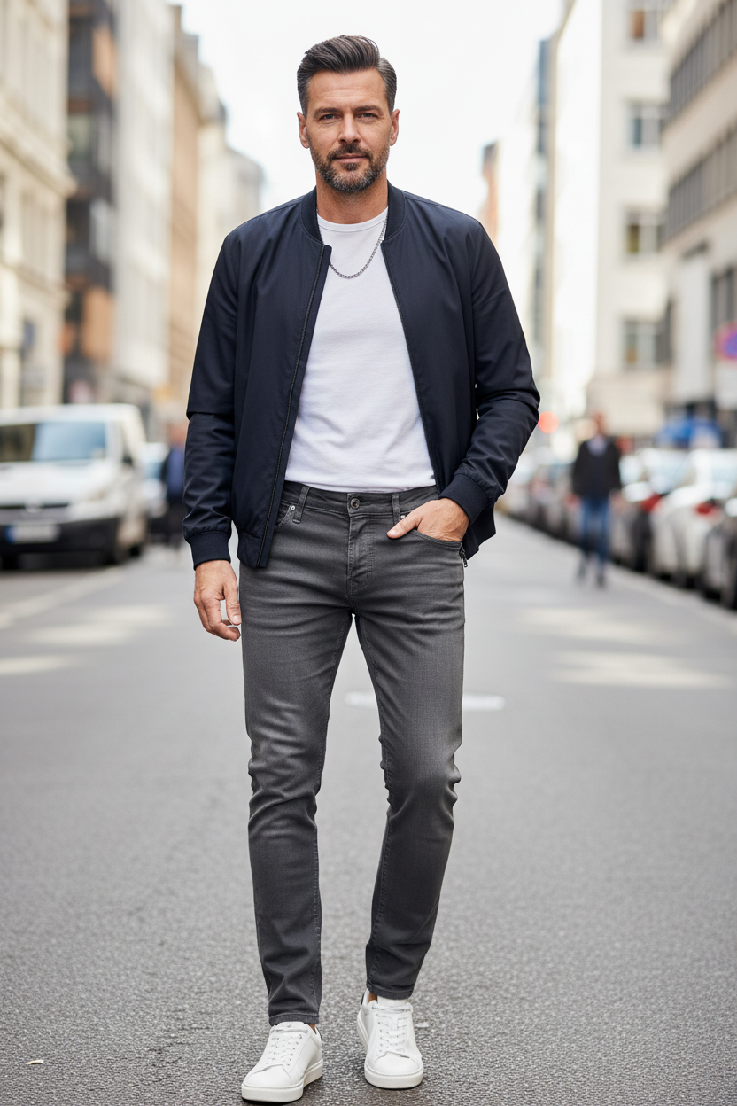 DSQUARED2 jeans grigio uomo vista frontale